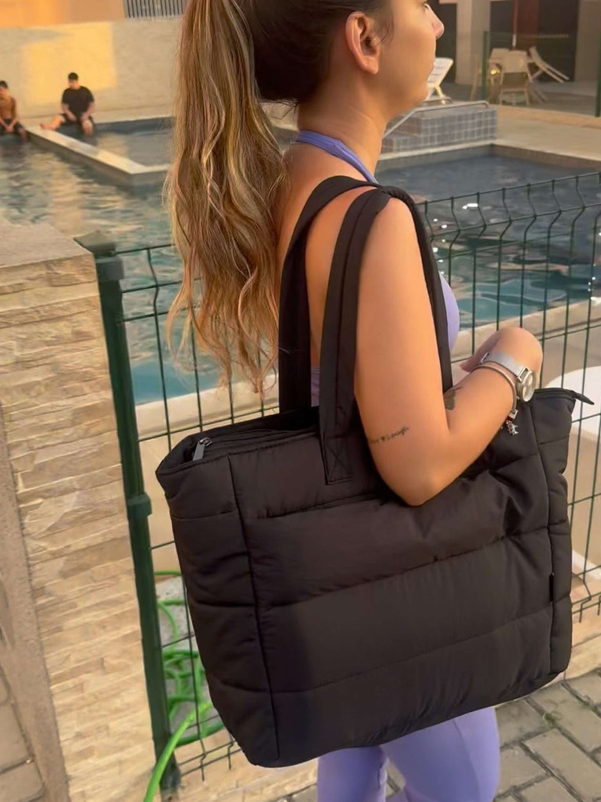 SEAME - Alex Puffer Tote Bag Green Regular