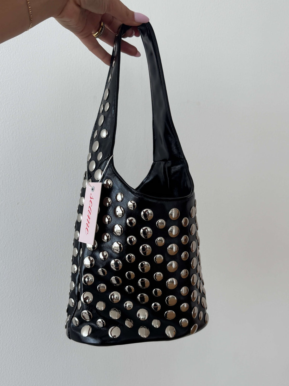 Seame - Alva Studded Bucket Bag Black Regular