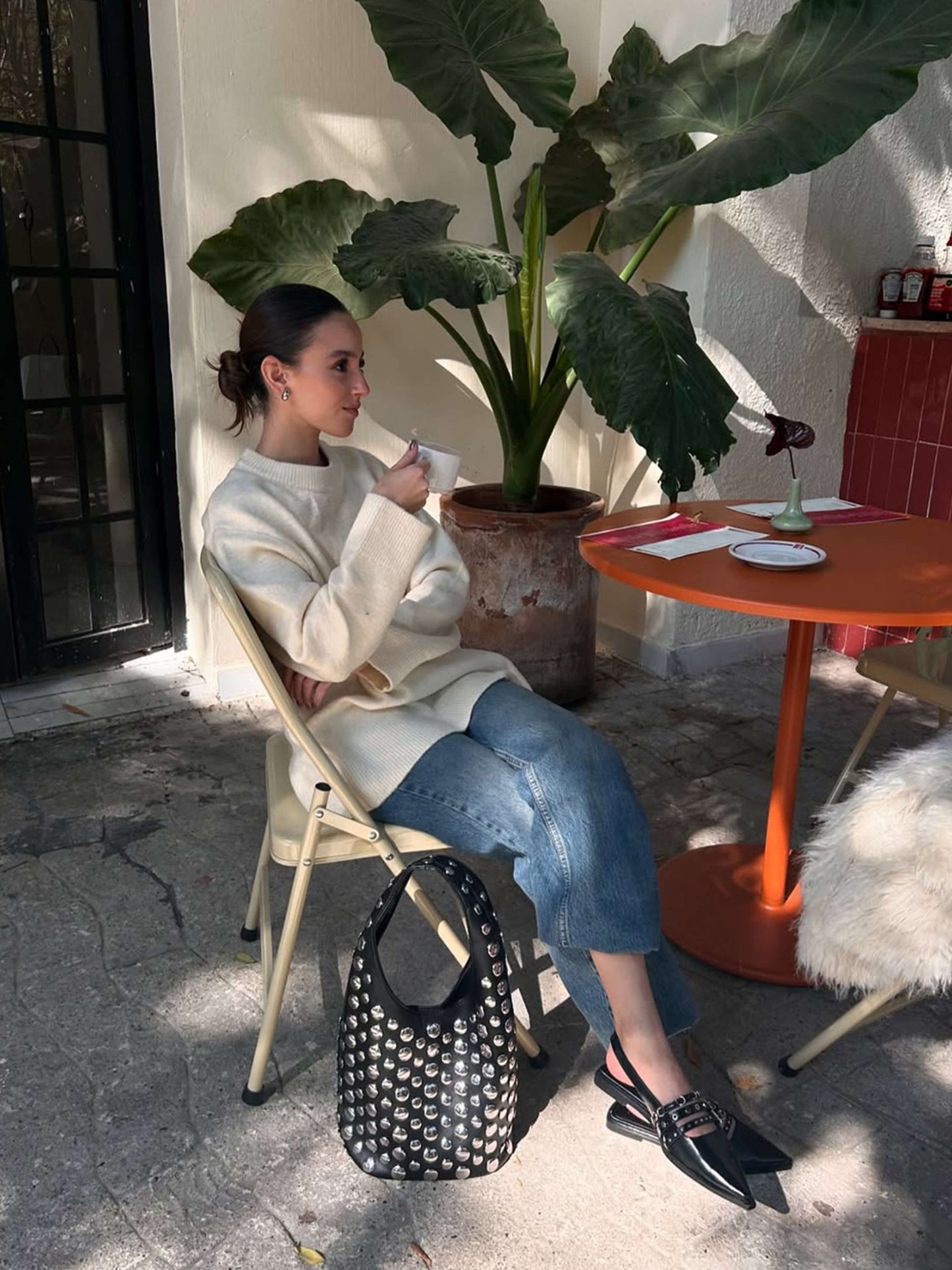 Seame - Alva Studded Bucket Bag Red Regular