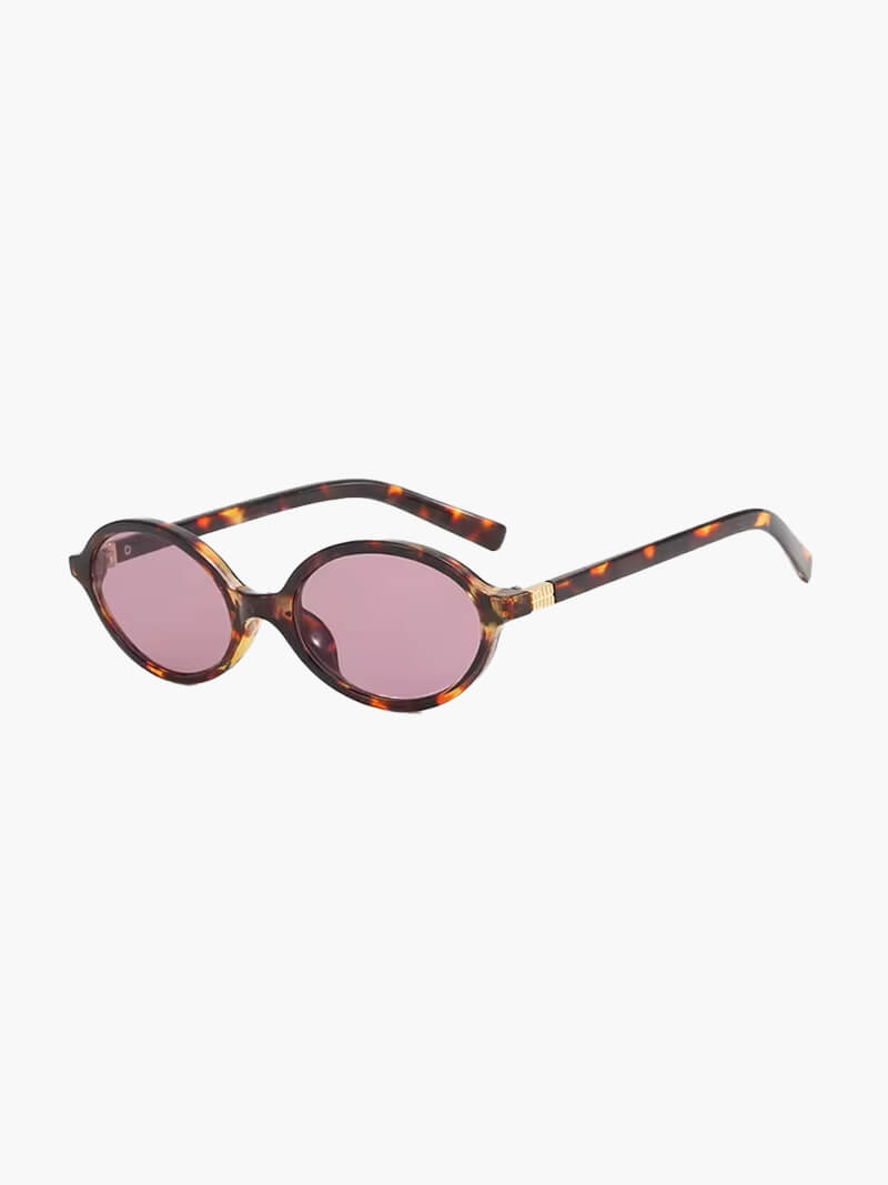 Seame - Clarence Oval Sunglasses Leopard Pink Regular