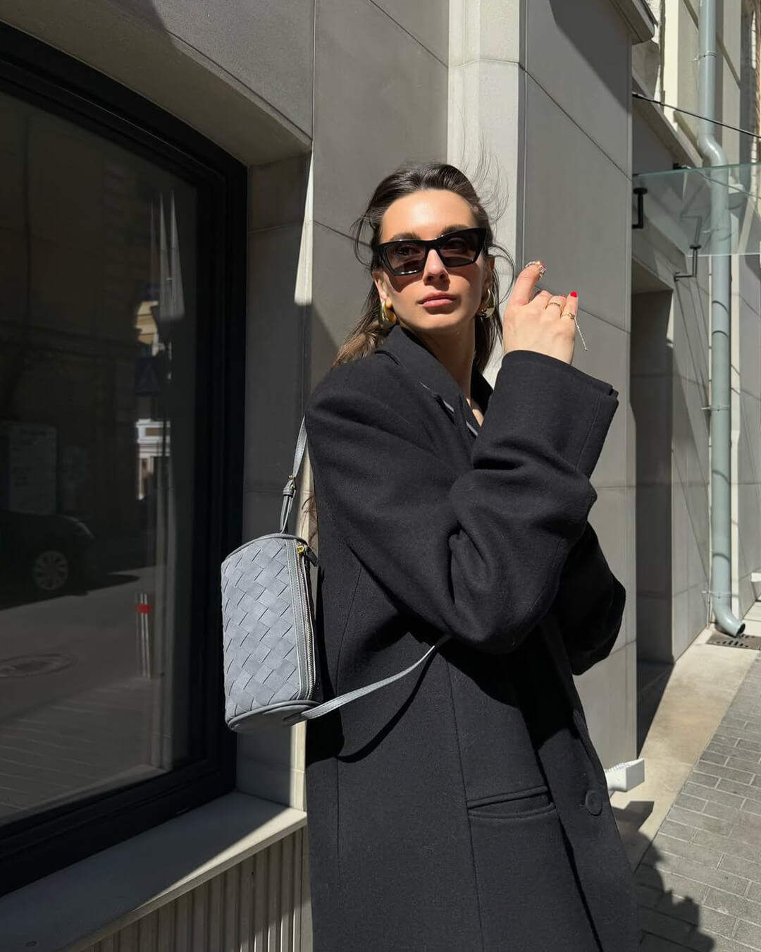 SEAME - Eva Woven Suede Bag Beige Regular