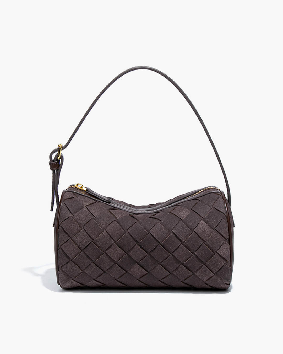 SEAME - Eva Woven Suede Bag Dark Brown Regular
