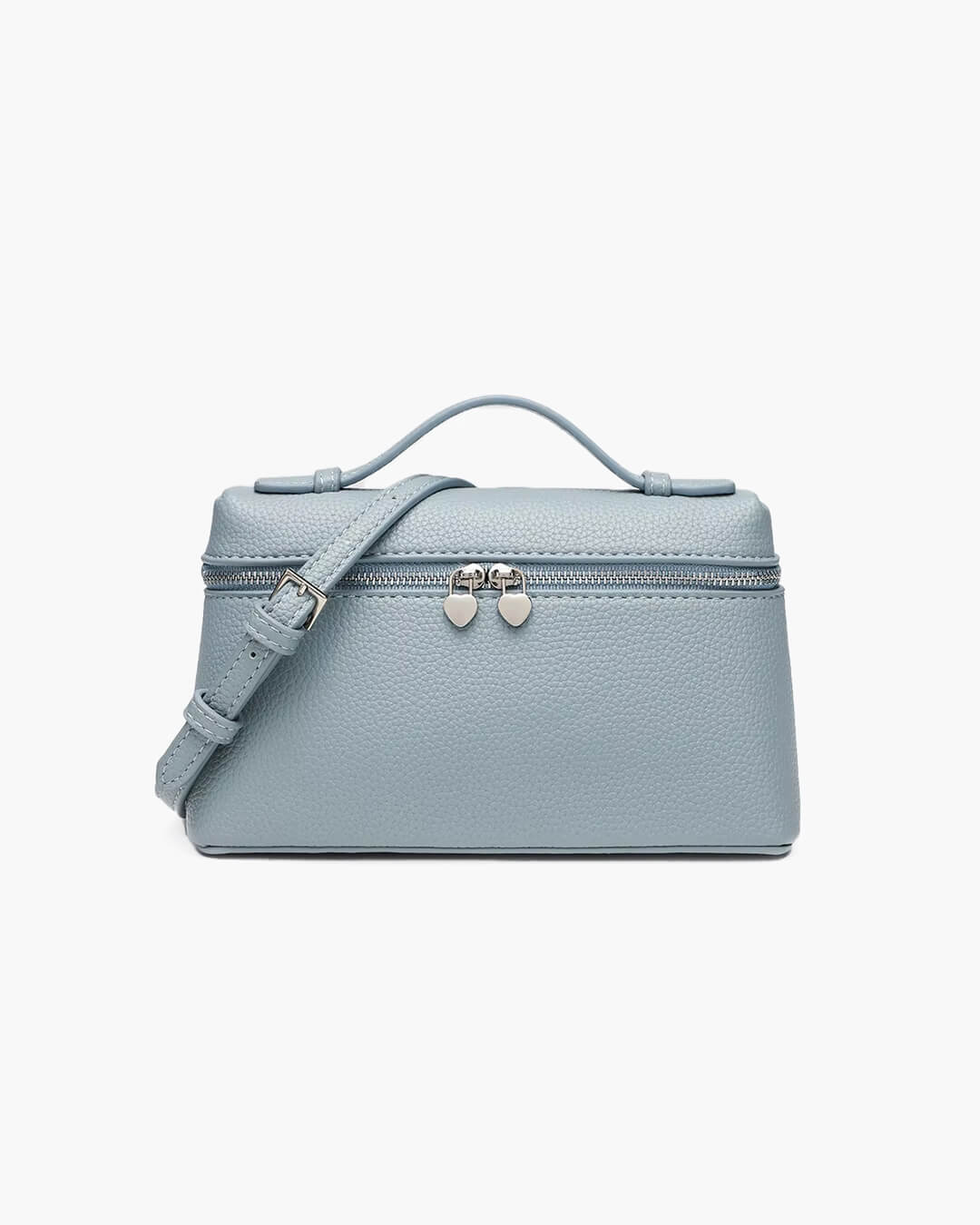 SEAME - Felicia Smooth Leather Vanity Bag Light Blue Regular