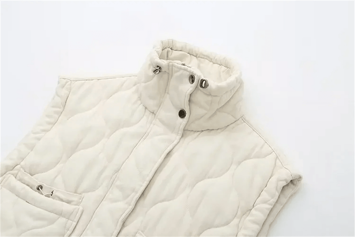 SEAME - Fiona Quilted Padded Vest Gray M