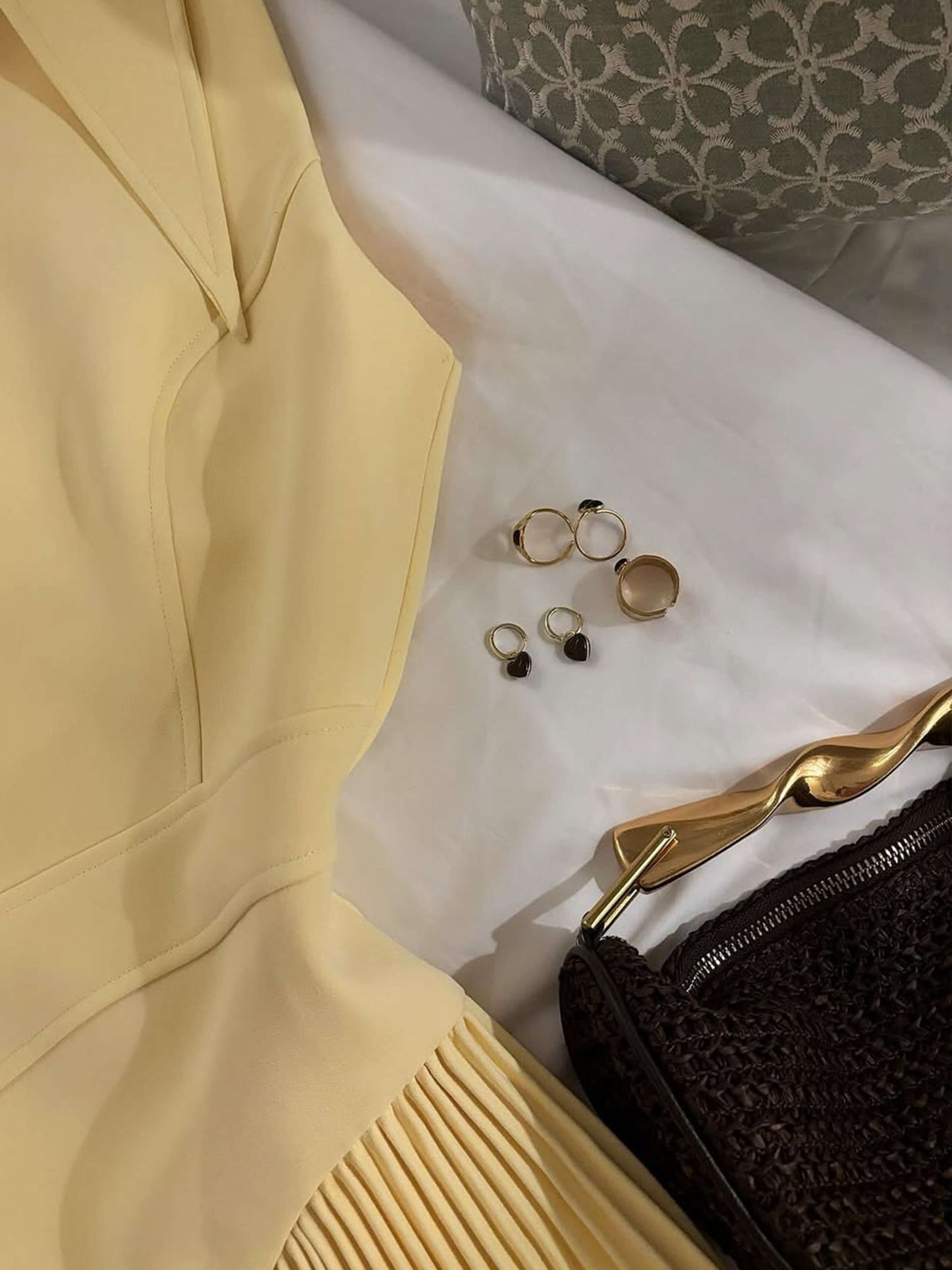 Seame - Grace Woven Bag with Gold Handle Brown