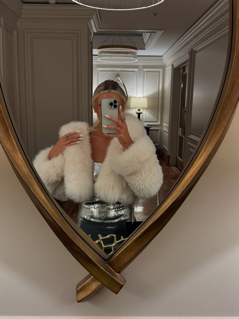 Seame - Henna Faux Fur Jacket White S