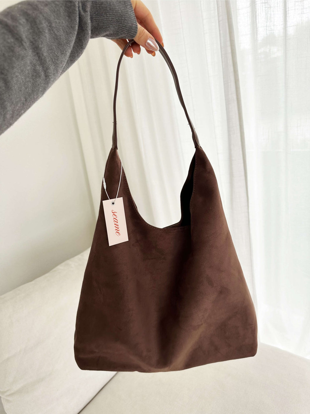 Seame - Jenna suede bag Brown