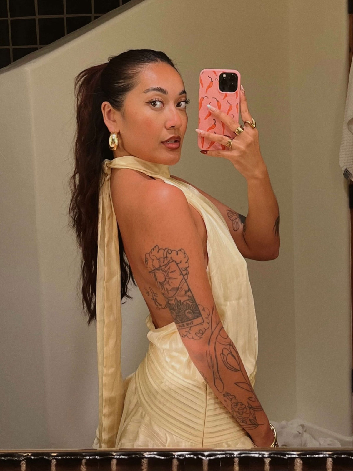 Seame - Loren Mini Dress Apricot S