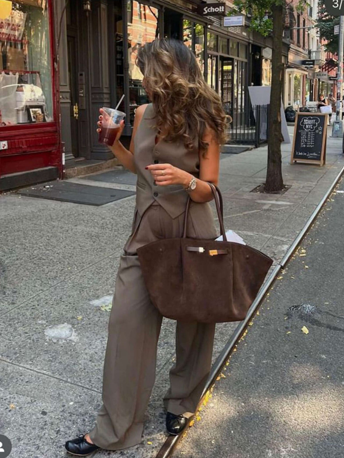 Seame - Melanie Faux Suede Bag Light Brown