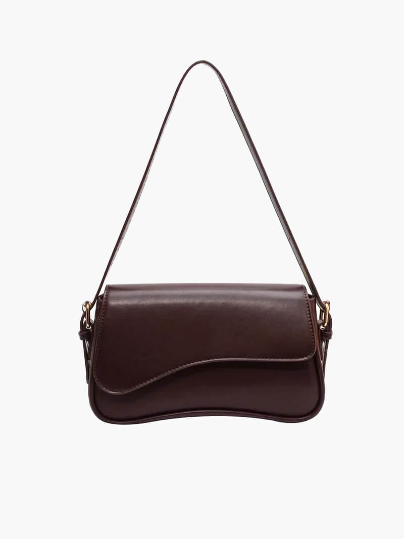Seame - Mila Shoulder Saddle Bag Dark Brown Regular