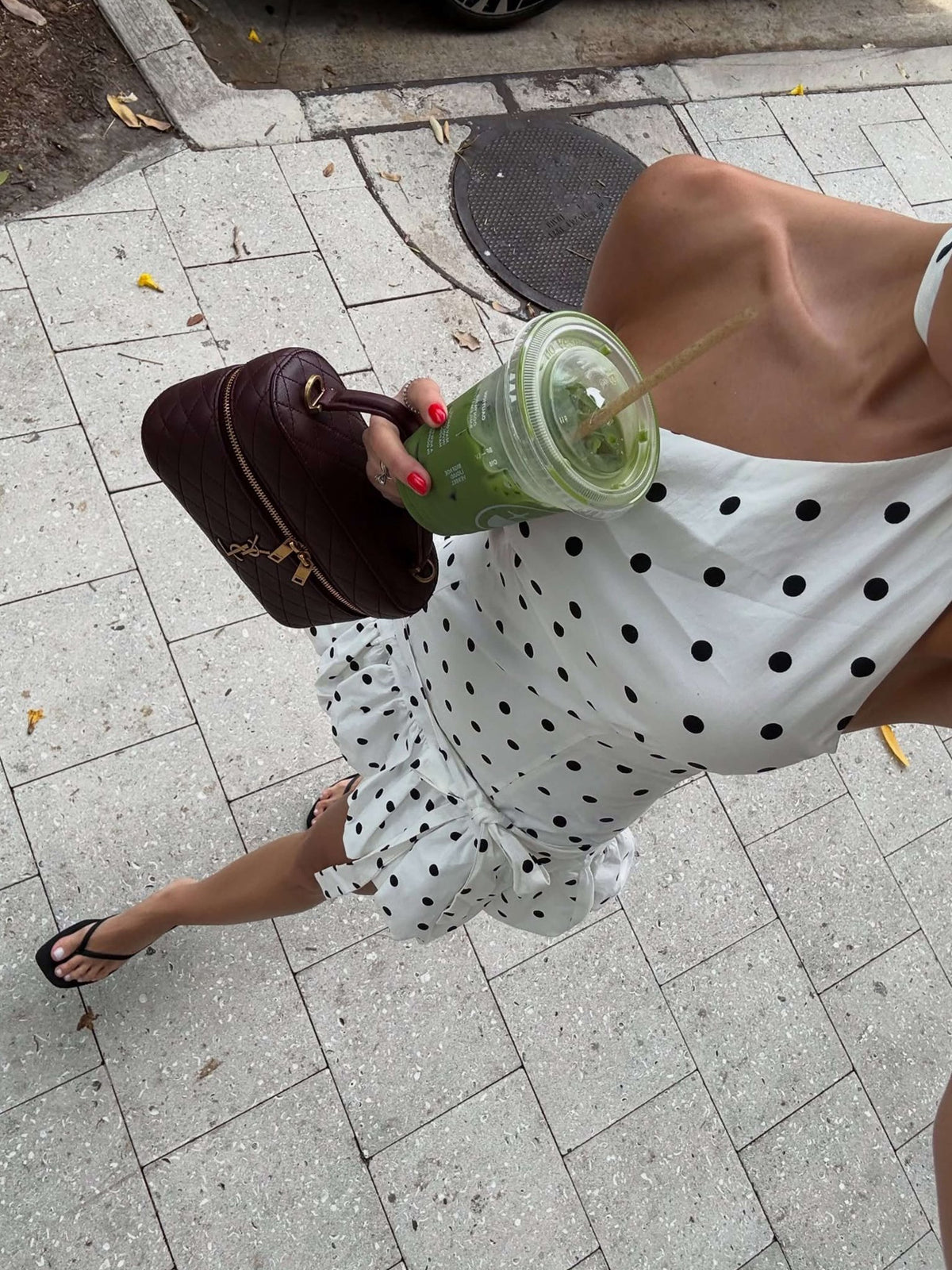 Seame - Tyra Polkadot Mini Dress White S