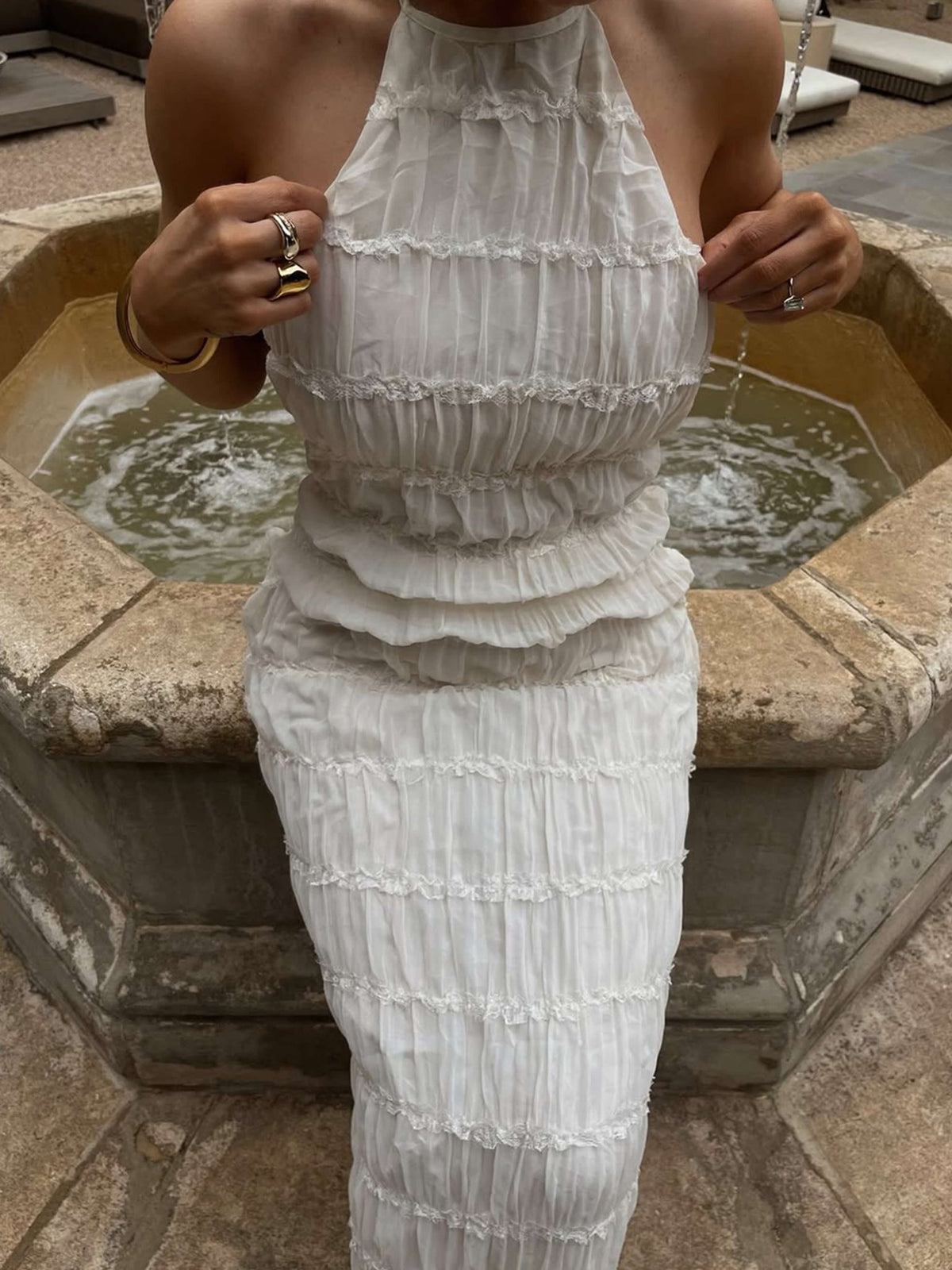 Seame - Valerie Maxi Dress White S