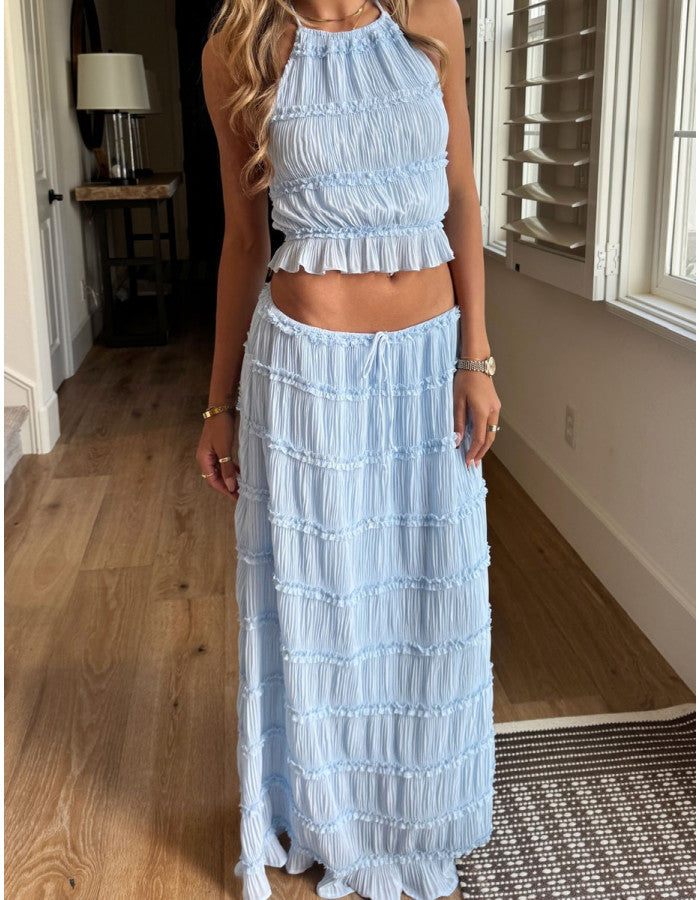 Valerie tweedelig set met ruchesdetails