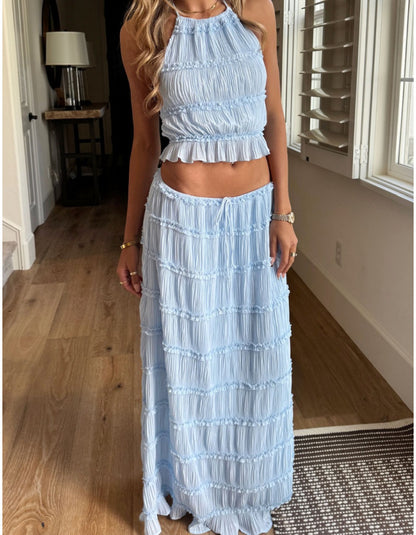 Valerie tweedelig set met ruchesdetails