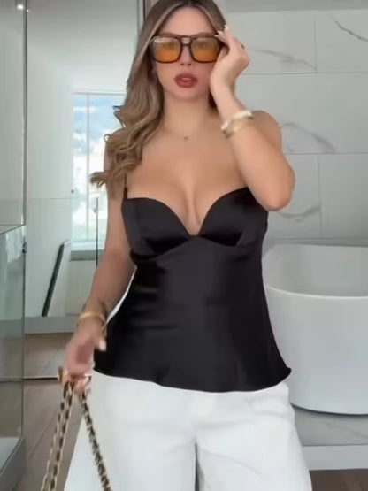 Evelina Satijnen Sling Top