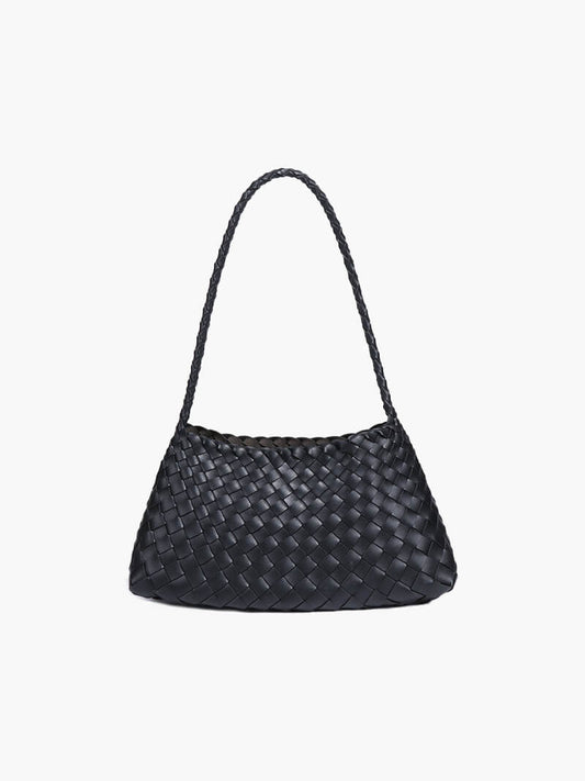 SEAME - Madeleine Vegan Leather Woven Bag Small Black Small